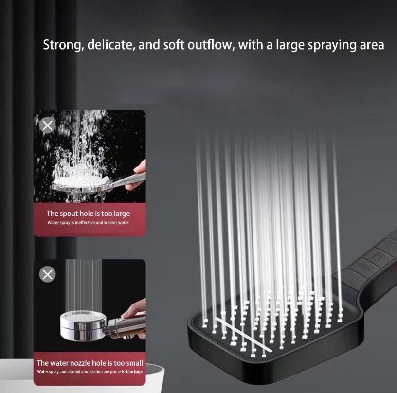 7 Mode Power Shower Head for Wide Coverage